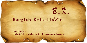 Bergida Krisztián névjegykártya